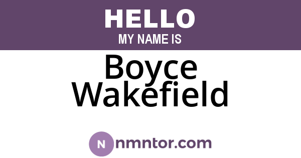 Boyce Wakefield