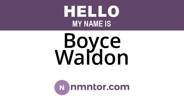 Boyce Waldon