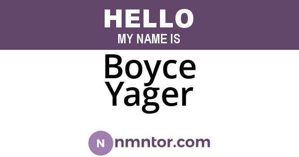 Boyce Yager
