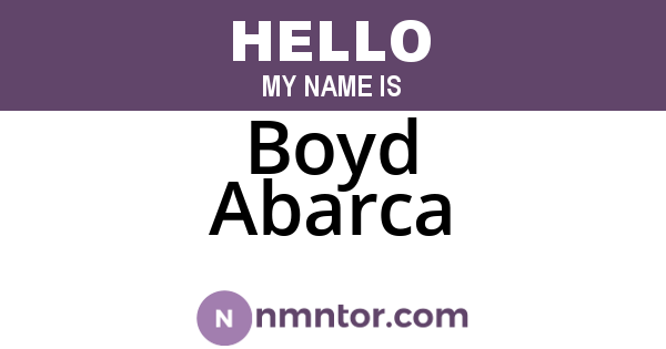 Boyd Abarca