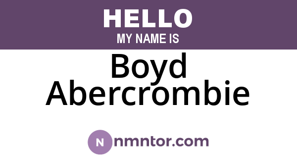 Boyd Abercrombie