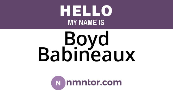 Boyd Babineaux