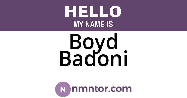 Boyd Badoni