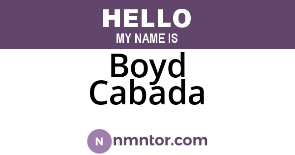 Boyd Cabada