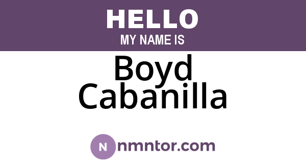 Boyd Cabanilla