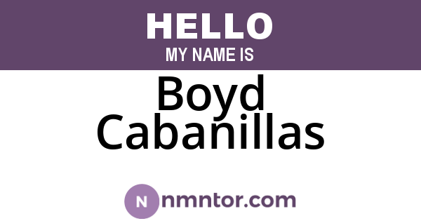 Boyd Cabanillas
