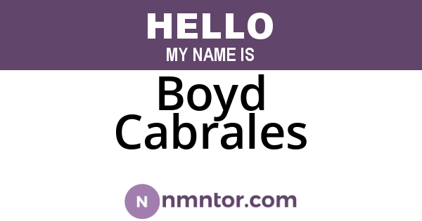 Boyd Cabrales