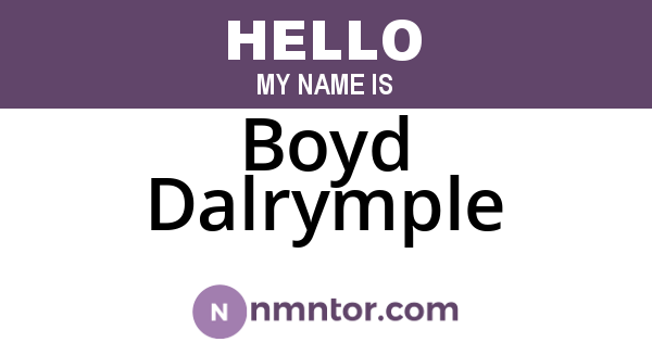 Boyd Dalrymple
