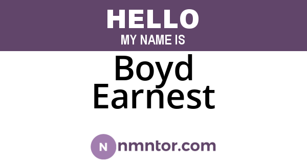 Boyd Earnest