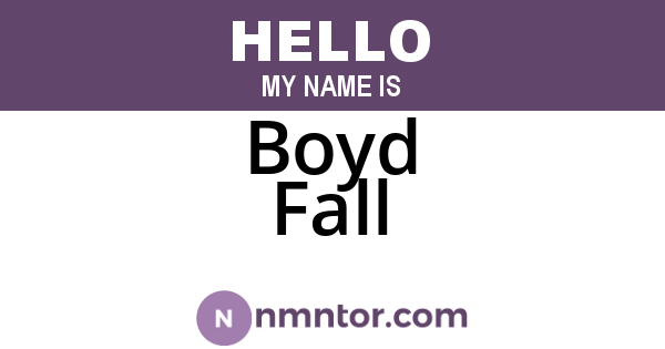 Boyd Fall