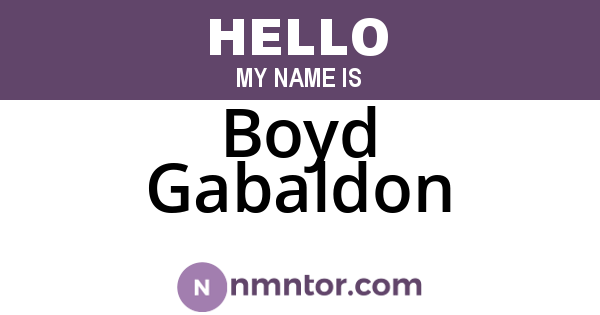 Boyd Gabaldon