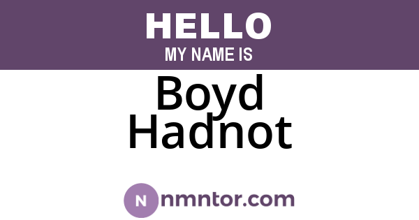Boyd Hadnot