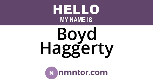 Boyd Haggerty