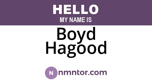 Boyd Hagood