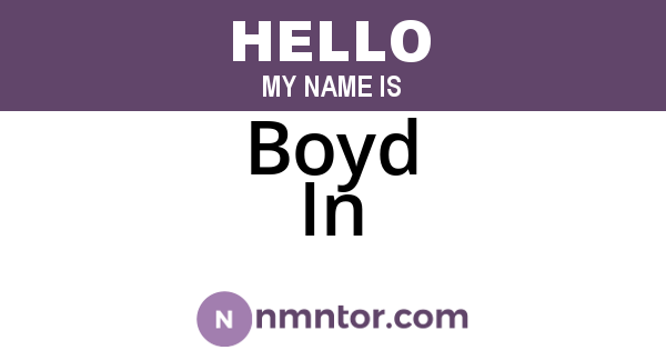 Boyd In