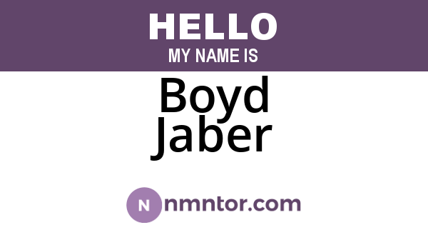 Boyd Jaber