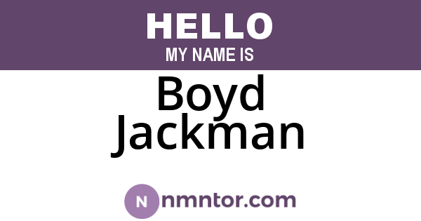 Boyd Jackman