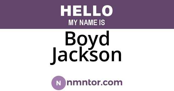 Boyd Jackson