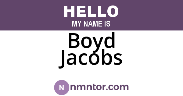 Boyd Jacobs