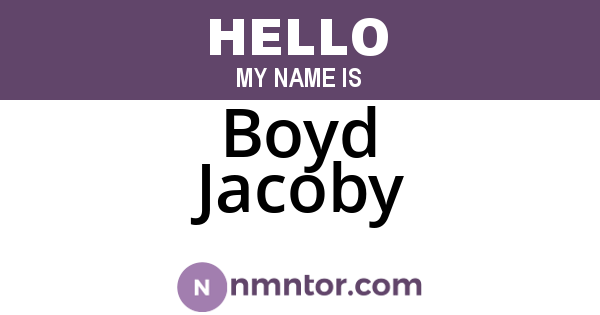 Boyd Jacoby