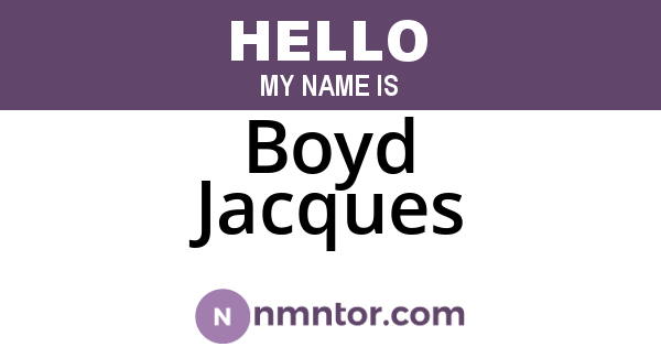 Boyd Jacques