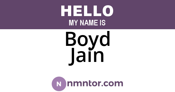 Boyd Jain