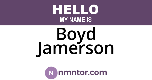 Boyd Jamerson