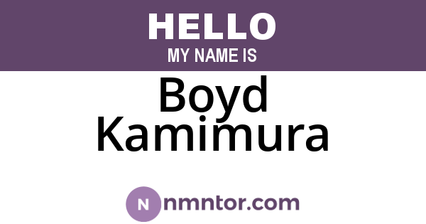 Boyd Kamimura