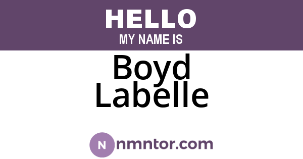 Boyd Labelle