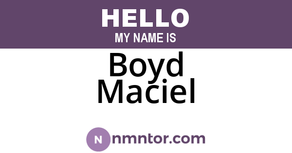 Boyd Maciel