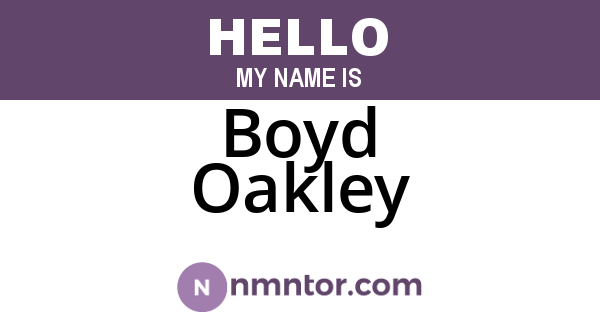 Boyd Oakley