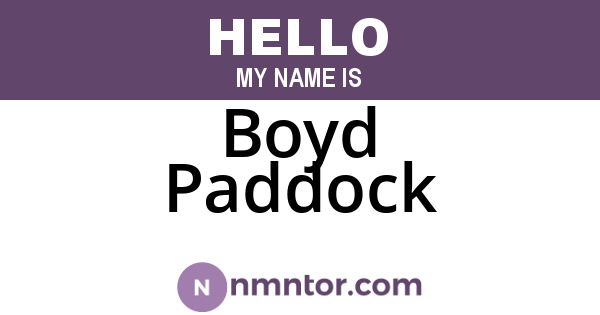 Boyd Paddock