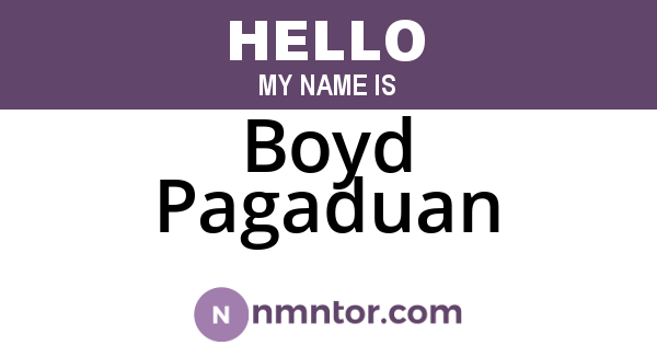 Boyd Pagaduan