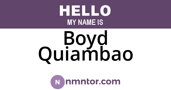 Boyd Quiambao