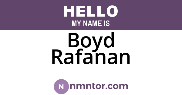 Boyd Rafanan