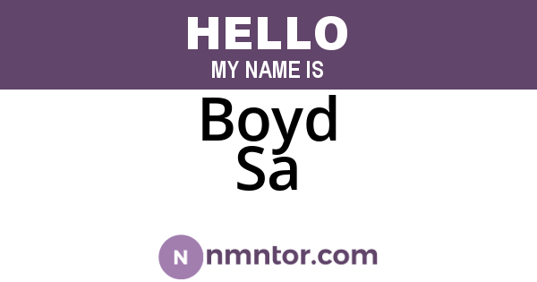 Boyd Sa