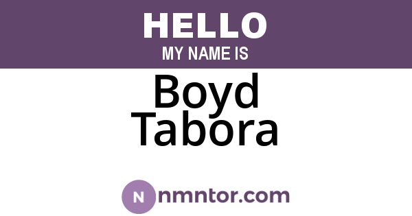 Boyd Tabora