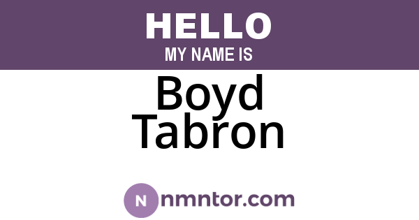 Boyd Tabron