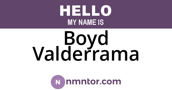 Boyd Valderrama