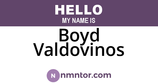 Boyd Valdovinos