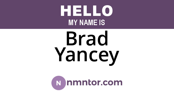 Brad Yancey