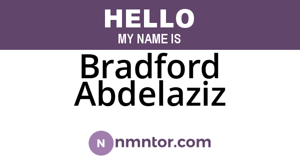 Bradford Abdelaziz