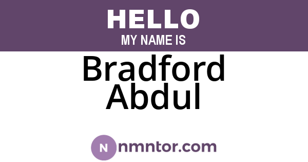 Bradford Abdul
