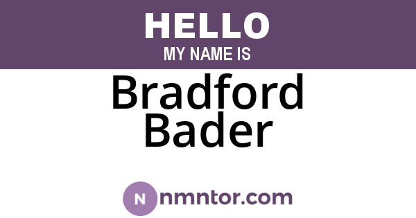 Bradford Bader