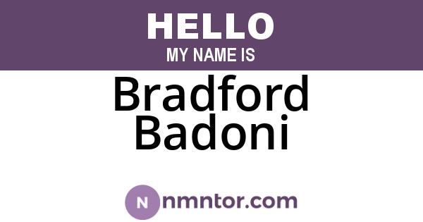 Bradford Badoni