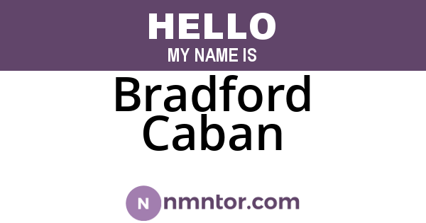 Bradford Caban