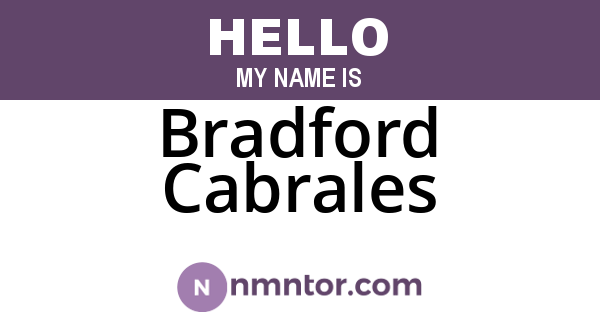 Bradford Cabrales