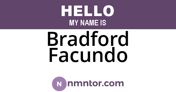 Bradford Facundo