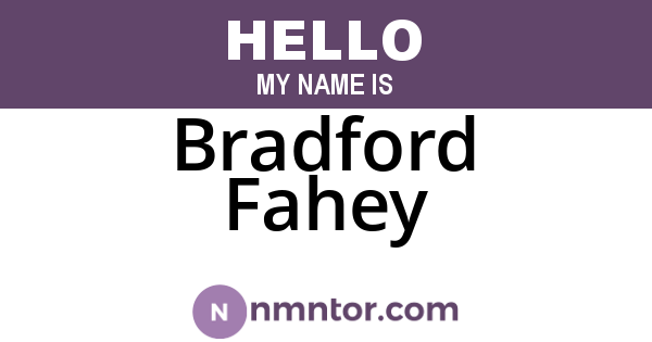 Bradford Fahey