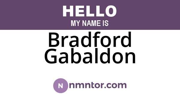 Bradford Gabaldon
